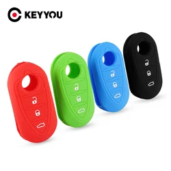 KEYYOU 3 Buttons Silicone Car Key Case Cover For Alfa Romeo Mito Giulietta Folding Flip Remote Car Key Shell