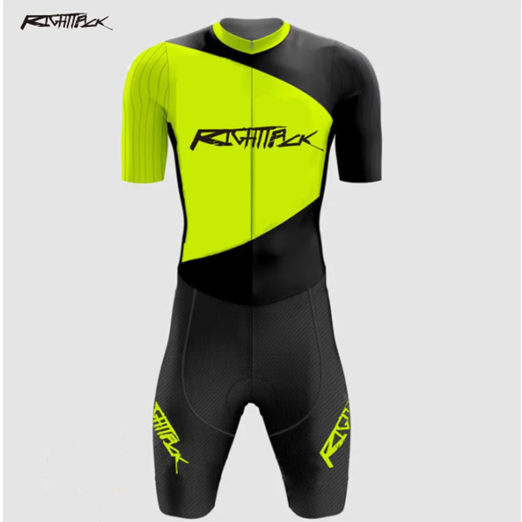 RIGHTTRACK Pro Team Men Cycling Skinsuit Short Sleeve Speedsuit Ciclismo Hombre Cyclsite Mtb Bike Clothing Triathlon Race Suit