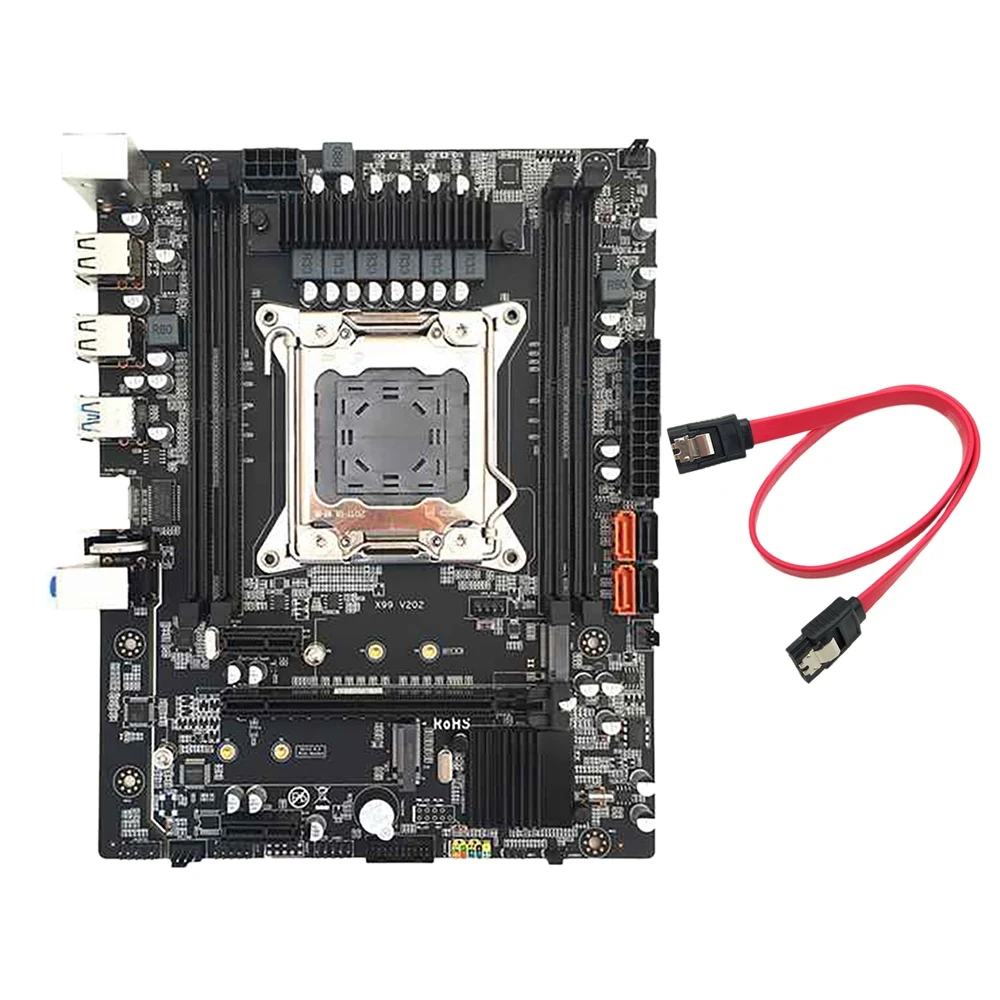 X99 Motherboard with SATA Cable LGA 2011 4XDDR4 REG ECC Memory USB3.0 M.2 NVME SATA3.0 Motherboard for Xeon E5 V3 V4 CPU