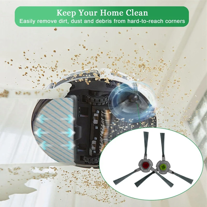 Aksesori Sikat Samping untuk Yeedi Vac 2 Pro/Vac 2/Vac Max/Vac Hybrid/Vac Station/K781 + Suku Cadang Pengganti Penyedot Debu