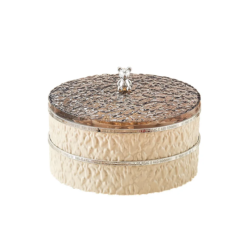 

high value, cream air-dried fruit plate, household snack plate living room, tea table multi-layer fruit plate, nut box melon