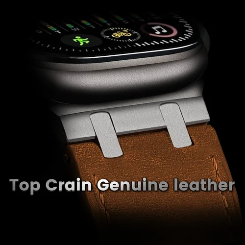 Imagen 2 del producto Correa de Cuero para Apple Watch Ultra 49mm 46mm 45mm 42mm 44mm, Correa de Lujo para Hombre para IWatch 6 5 Series 11 10 9 8 7 Ultra 3