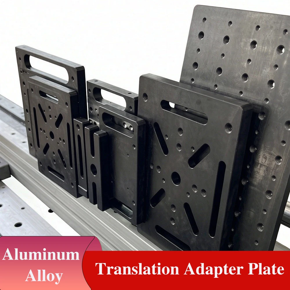 1pc CNC Aluminum Alloy Translation Adapter Plate M6 Thread High Precision Mounting Base for Machine Tool Slide & Linear Guide