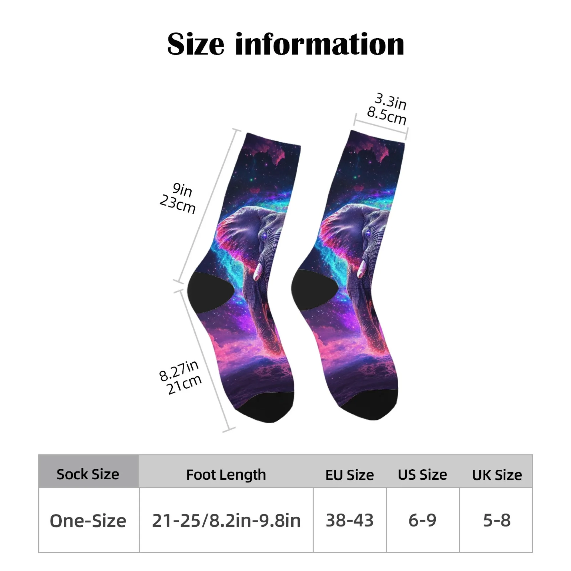 Męskie skarpetki Dream Crazy Elephant, nowatorskie, uliczne, hip-hopowe, śmieszne skarpetki Harajuku w stylu retro, modne, wygodne, wesołe skarpetki na prezent.