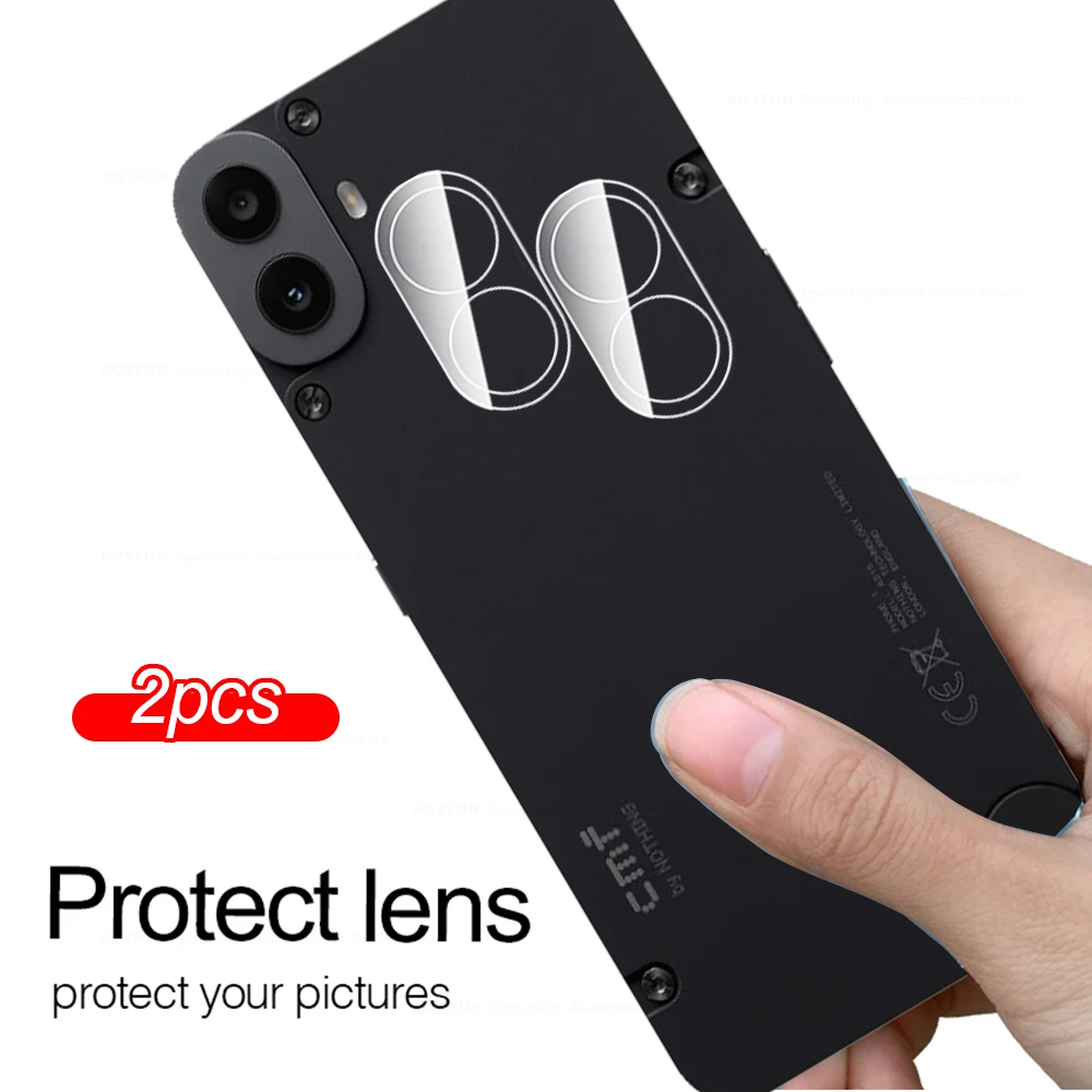 2PCS CMFPhone1 3D Curved Tempered Glass Camera Lens Protector Case For Nothing CMF Phone 1 CMFPhone 1 Phone1 Ring Rear Lens Film