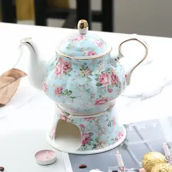 800ML European Ceramic Teapot and Tea Warmer English Afternoon Tea Set High-Grade Porcelain Coffee Pot Heat Resistant Kettle Pot