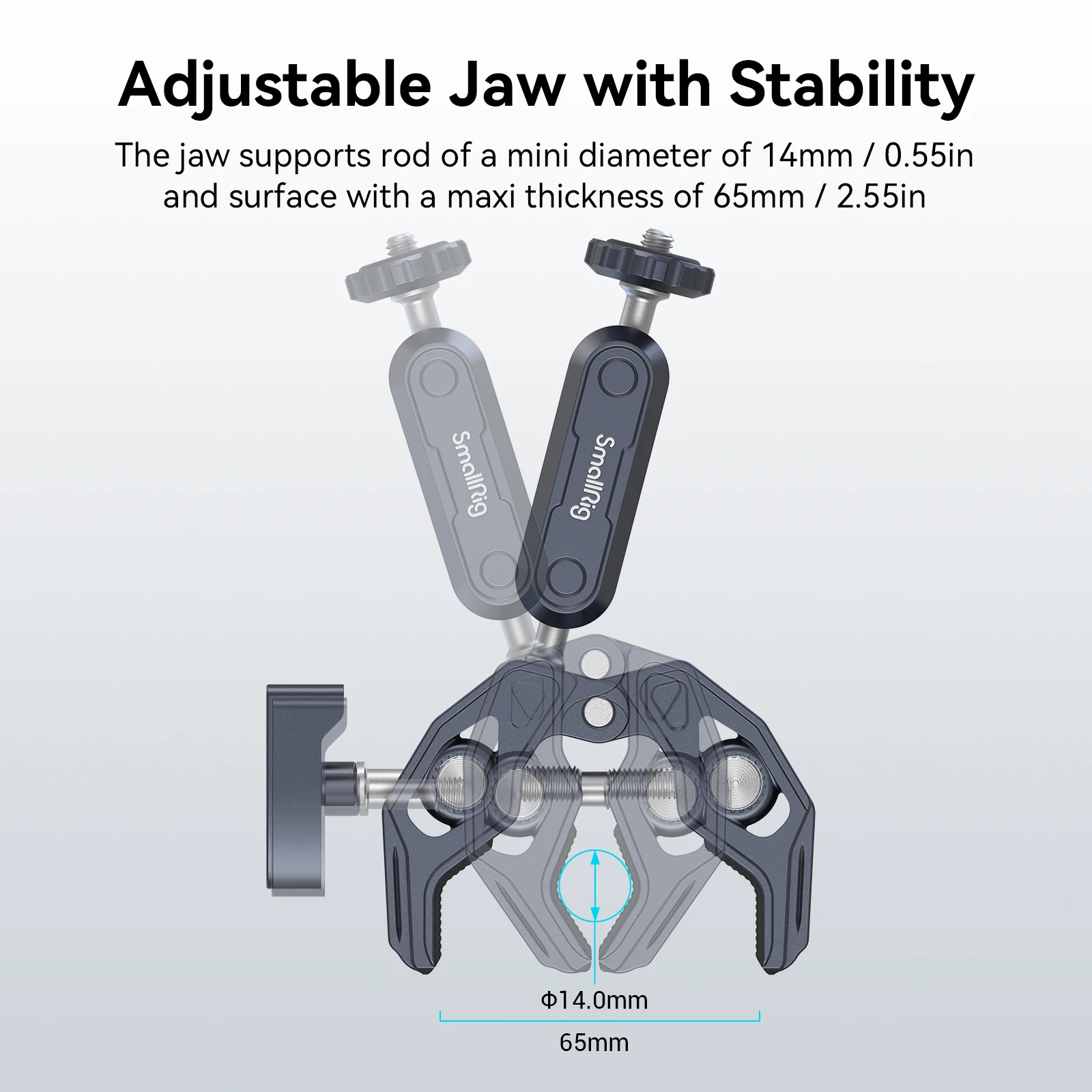 SmallRig Aluminum Super Clamp with Double Ball Head Magic Arm 1/4\