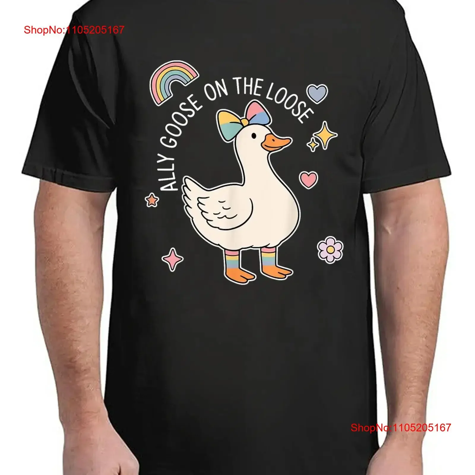 The Loose Rainbow Coquette Bow Goose LGBT T Shirt Vibe for Adults S 4XL vintage Washed Breathable Comfortable designer clothes