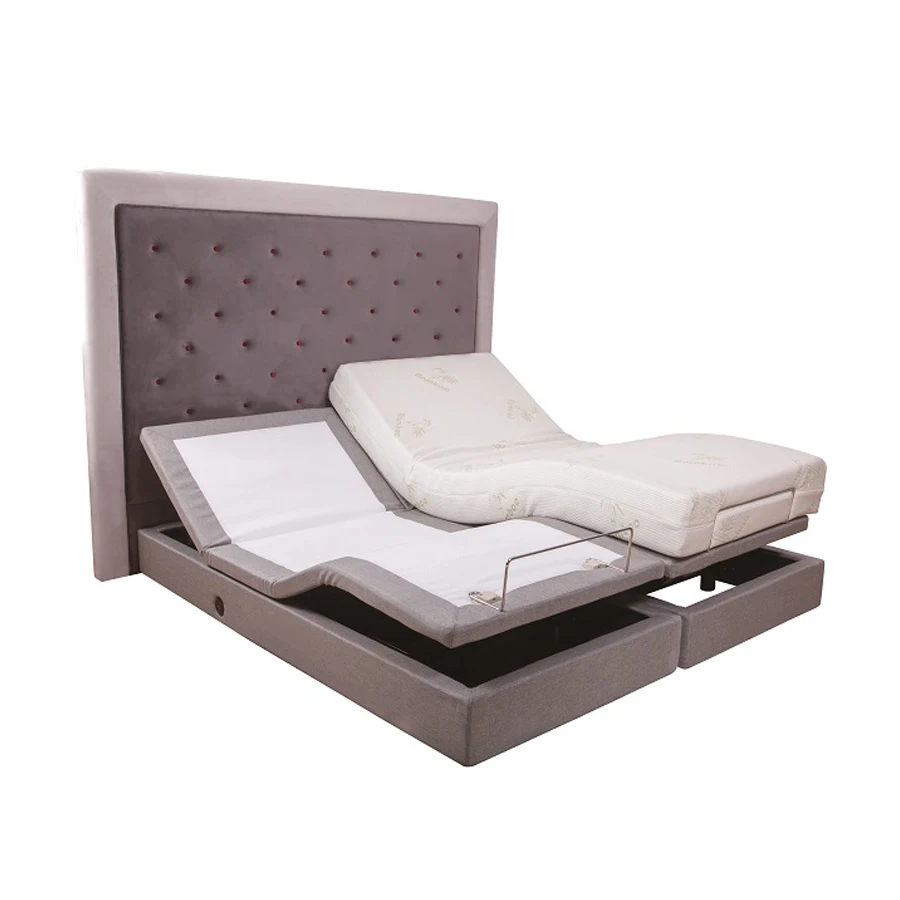 Double Size Massage Wireless Remote Control Electric Adjustable Bed with Head and Foot Function