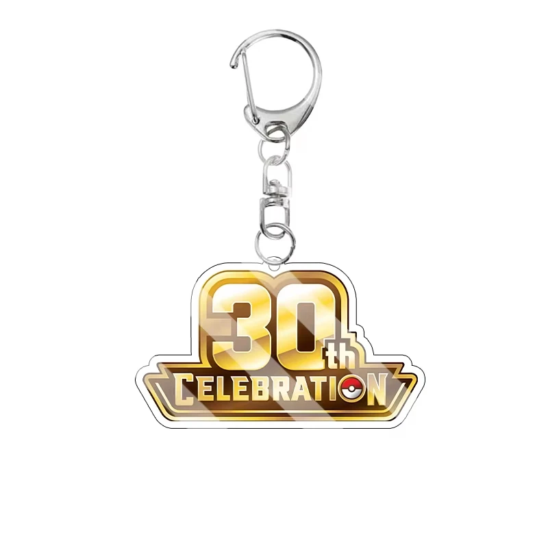 voor Ptcg Anime 30e verjaardag Mega Evolution Delta Reign Logo Acryl sleutelhanger decoratie rugzak hanger festival cadeau
