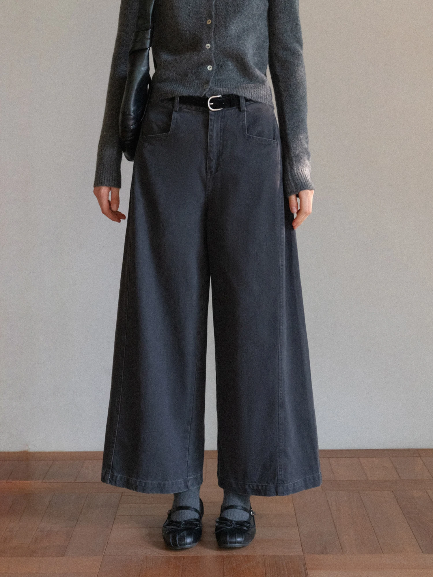 

Loose High Waist Straight Leg Jeans Women's plus Size k ey Slimming Structure Design Casual Trousers for Autumn Winter