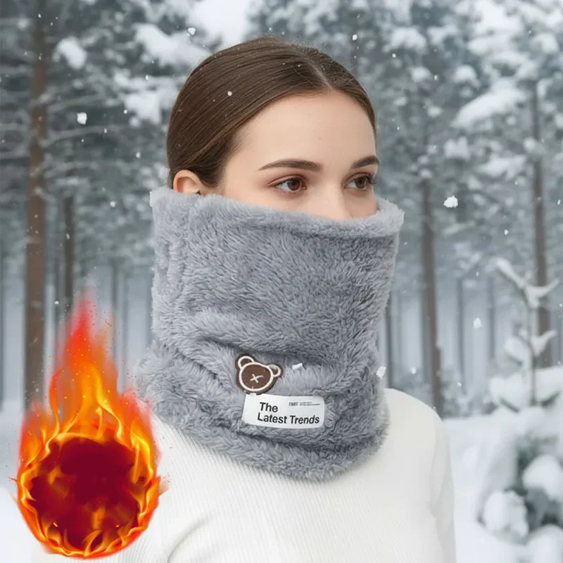 Ghetta invernale calda lavorata a maglia Sciarpa in pile spesso Copricapo antivento per uomo Donna Sport all'aria aperta Regalo di Natale