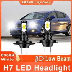 2x H7 samochód LED światła nadające się do siedzenia Leon MK2 2005 2006 2008 2009 2010 2011 2012 reflektor martwa wiązka 8000lm 6000K biały 12V 24V