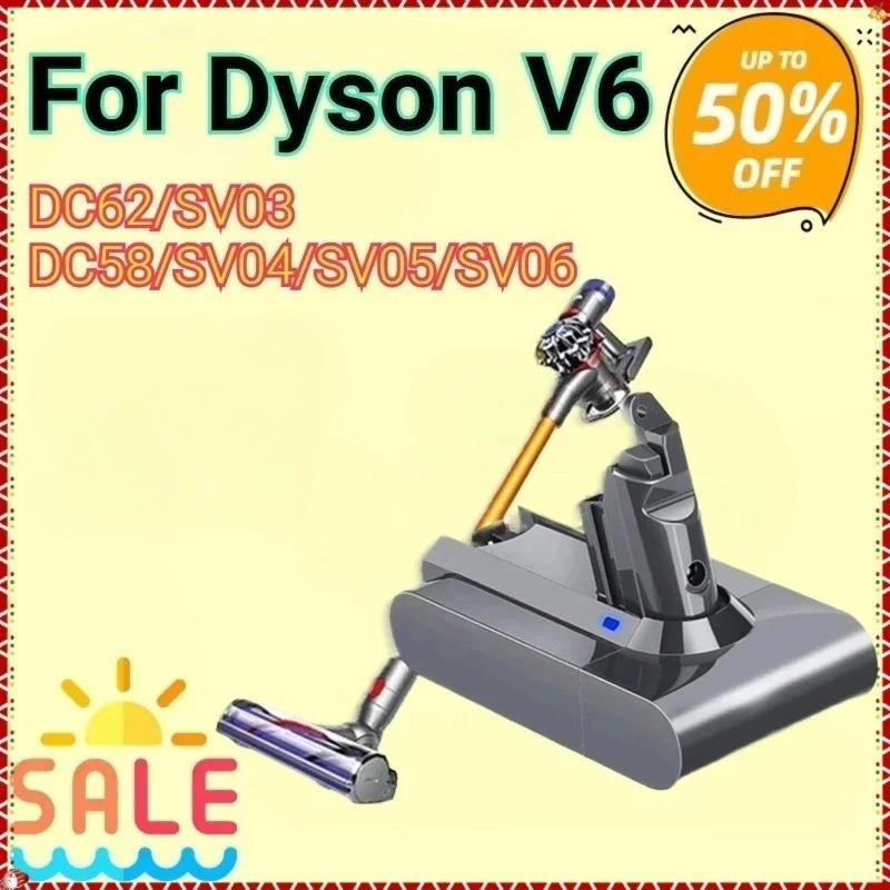 

Replacement Battery for Dyson V6 DC58 DC59 DC61 DC62 DC72 DC74 Motorhead Animal SV03 SV04 SV05 SV06 SV07 SV09 21.6 V 6800mAh