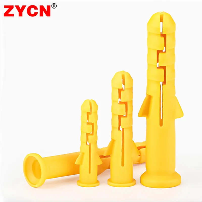 Plastic Expansion Pipe 6mm*30mm M8*40mm Rubber Plug Nylon Column Expansion Screw Anchor Plug Drywall 10MM Bolt Antiskid