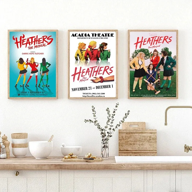 Classic Teenage Musical Heathers Poster Music Drama Canvas Painting HD Printed Wall Art Pictures Room Home Theater Decor Gift
