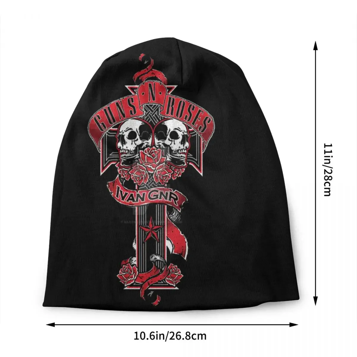 Guns N Roses Bullet Logo Skullies Beanies Caps For Men Women Unisex Fashion Winter Warm Knitting Hat Heavy Metal Bonnet Hats