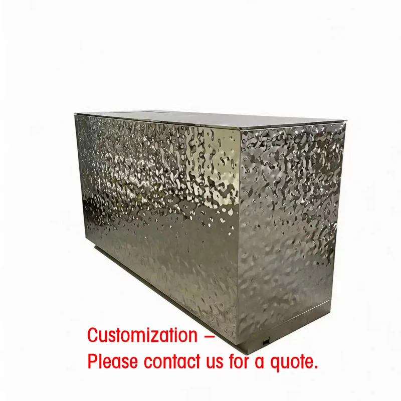 

custom.Customized Silver Stainless Steel Checkout Counter Reception Counter Companies Garment Shop Clothing Stores Hotels