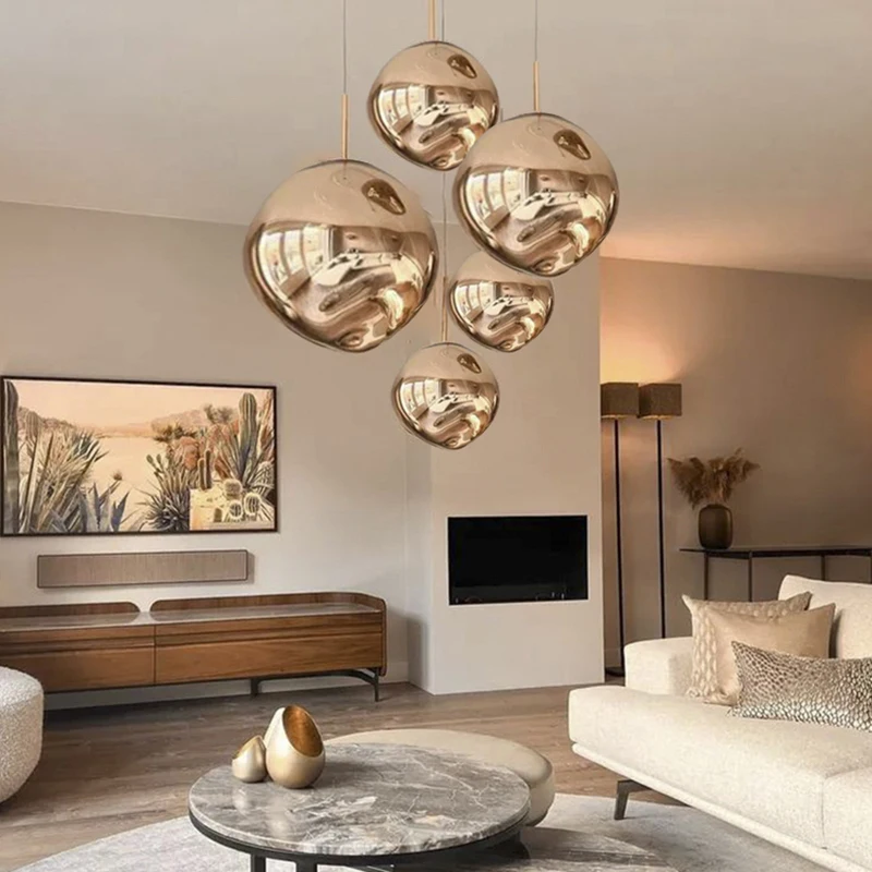 Luces colgantes LED de Lava de cristal modernas, lámpara de techo colgante para decoración de sala de estar y dormitorio, lámpara colgante para