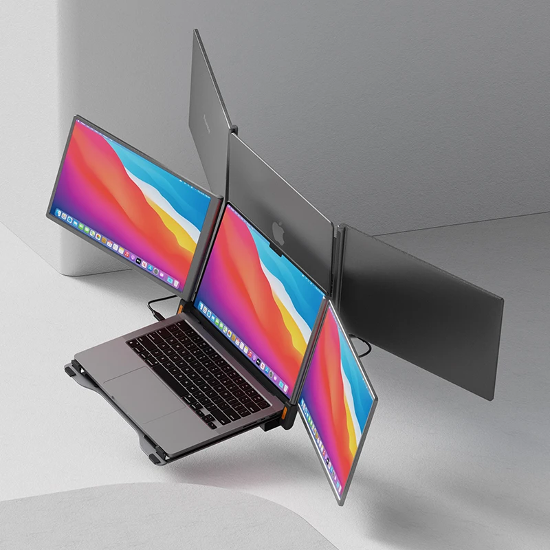 

Multi Function 14 Inch 1080P LCD Screen Type-C Foldable Dual Triple Laptop Extender For Office Business