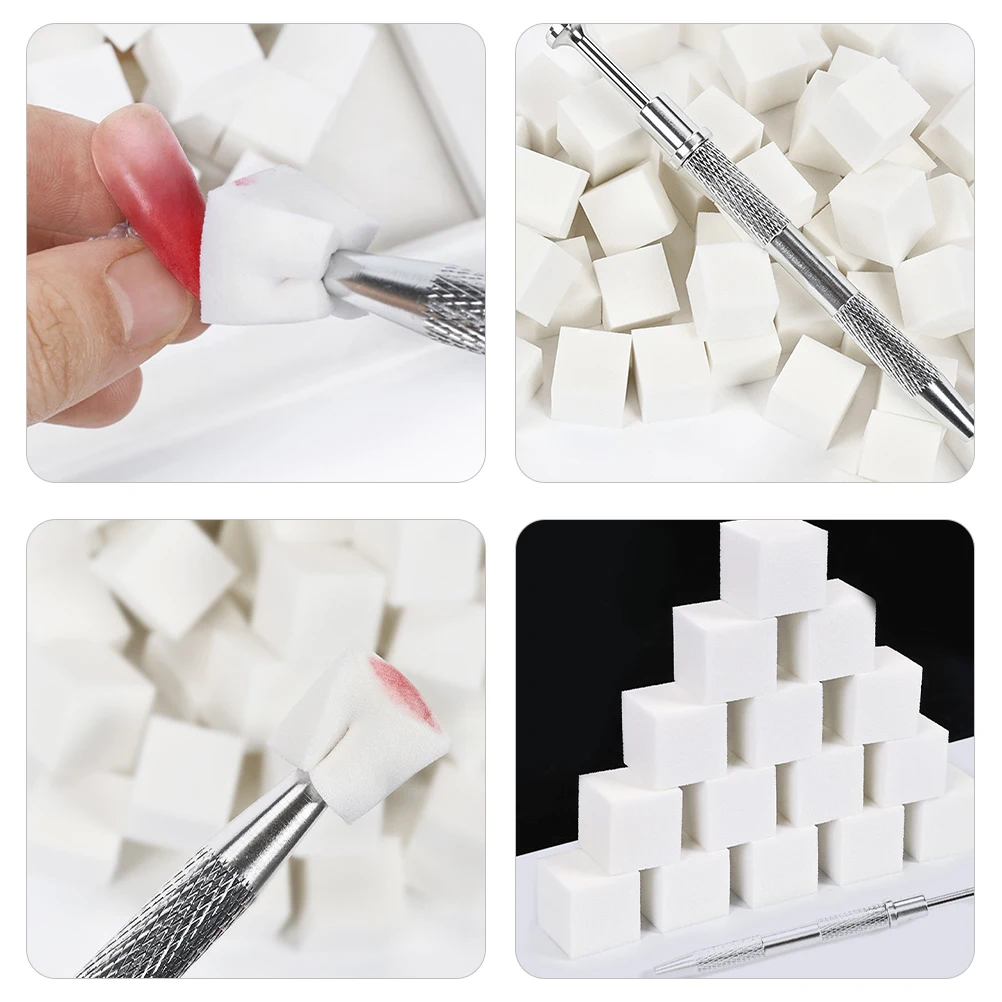 

1 Set Art Sponges Color Fade Manicure Kit Latex Stainless Steel 4-Prongs Grabber Durable Easy Use Soft Sponge Manicure Sponge