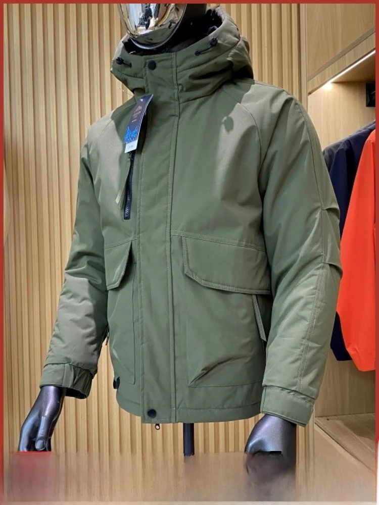 

aphene Heat Retention Men's Outdoor Workwear Cotton Jaet Waterproof Winter Coat Polyester Fiber Fill Stand Fit Hooded