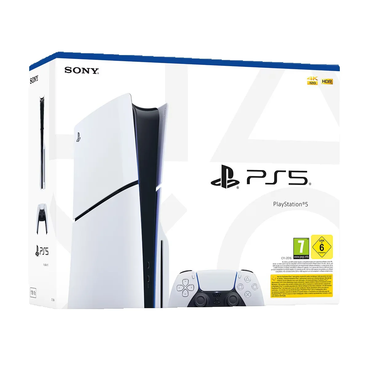 Ps5 Slim White Edition Konsole (1 TB) – E-Gehäuse – Version mit Lesegerät – 1 Dualsense-Controller