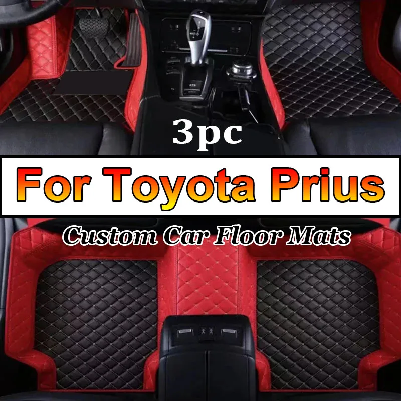 

Custom Car Floor Mats for Toyota Prius 2012-2017 Years Artificial Leather Phone Pocket Carpet Interior Car Accessories