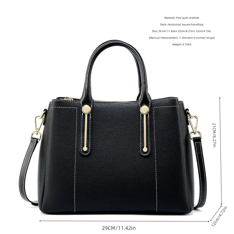 Elegant Genuine leather handbag with Multi-use shoulder bag for commuting, fashionable, and large capacity for women