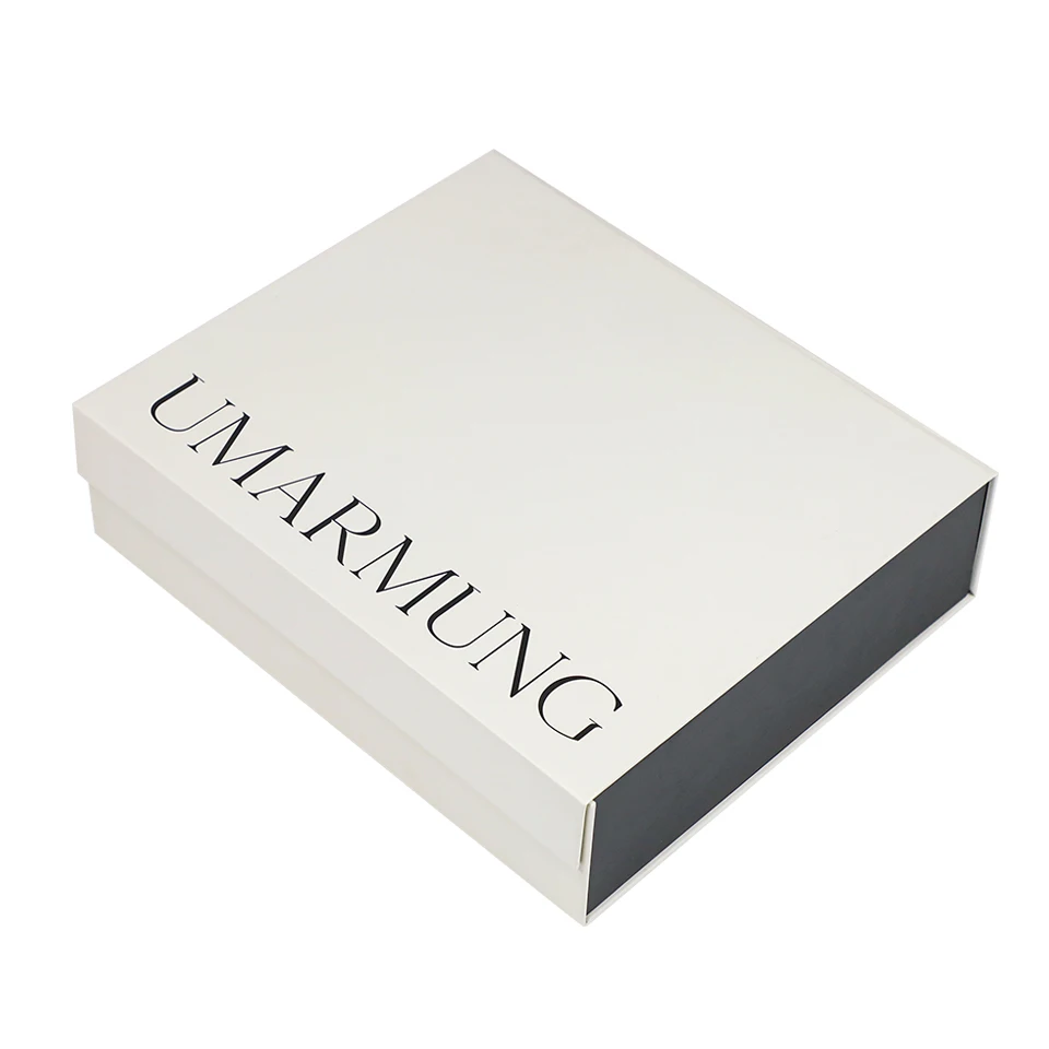 

Пользовательский логотип OEM Роскошная бежевая упаковка для одежды Складная жесткая жесткая картонная бумажная магнитная подарочная коробка