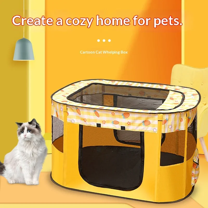foldable-waterproof-pet-fence-for-kittens-with-extendable-sunshade-portable-dog-cat-house-tent-suitable-for-indoor-outdoor-use