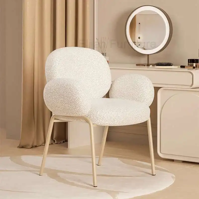 

Bedroom White Stool Makeup European Velvet Wooden Chair Nordic Living Room Ultralight Sillas Para Sala De Estar Home Furniture
