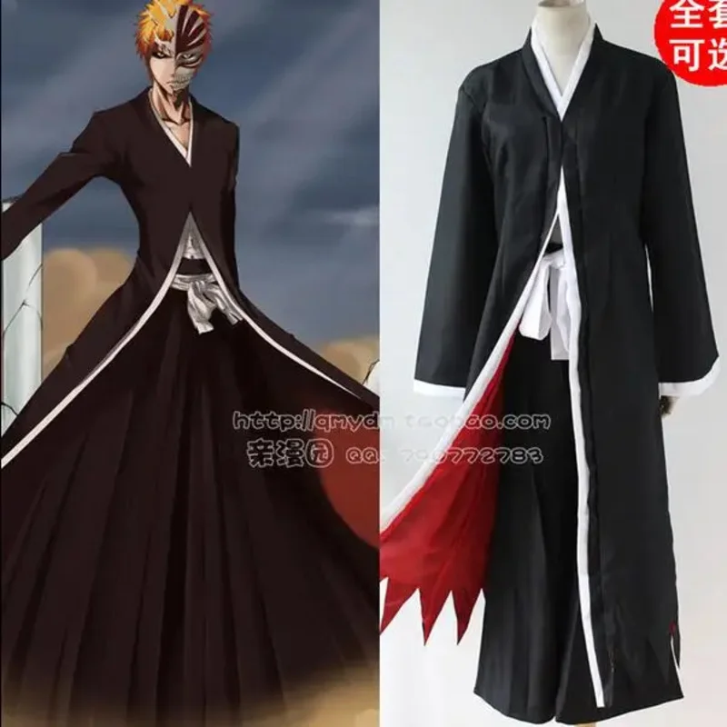 Anime Bleach Cosplay Ichigo Kurosaki Bankai Hollow Mask Wig Men Halloween Cosplay Costume