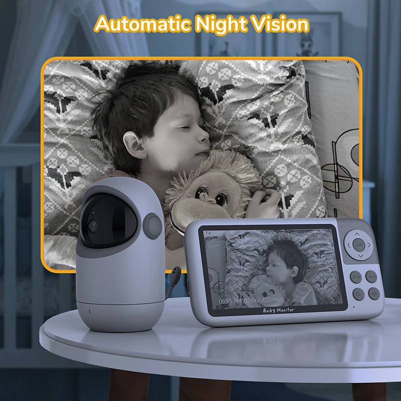 VB806 New HD Wireless Baby Monitor Remote Control Rotating Panoramic Camera Baby Monitor Two-way Intercom No WIFI Required