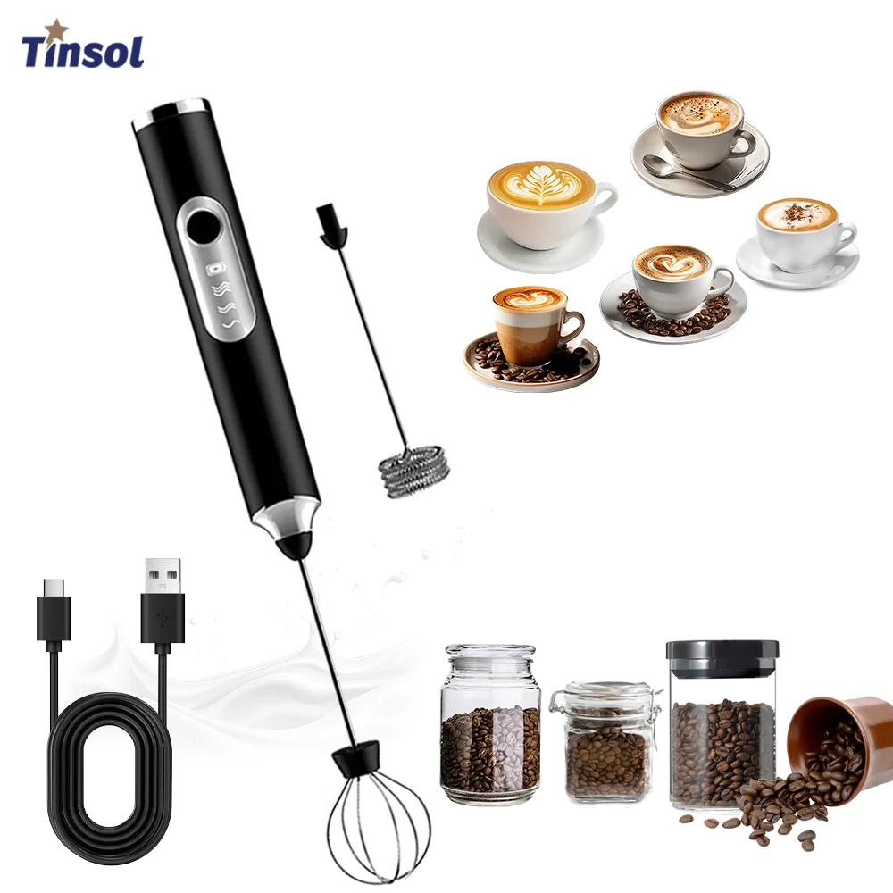 

Mini Portable Blender Electric Milk Frother Handheld Egg Beater USB Rechargeable Coffee Frother Kitchen Mixer
