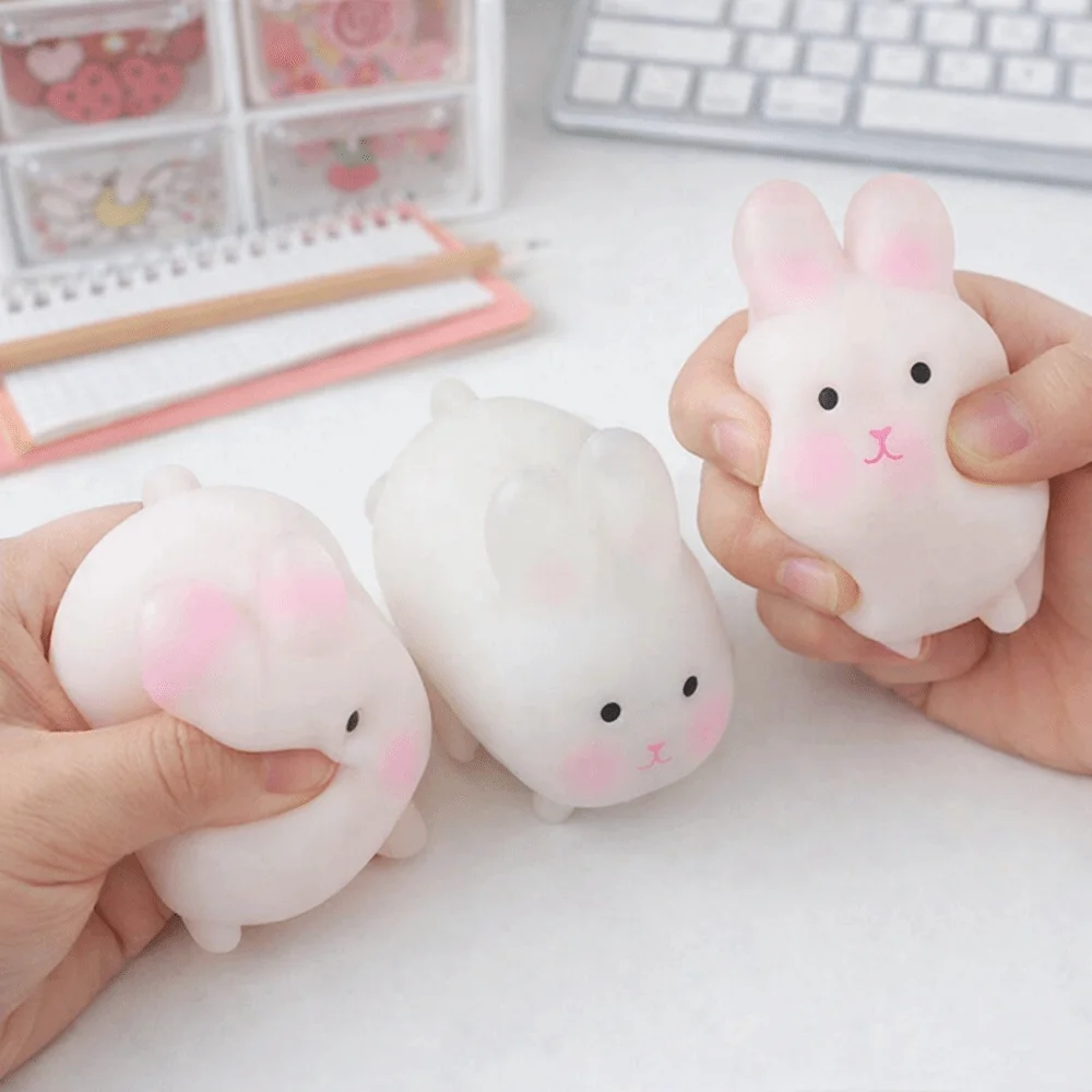 Exposed Light Color Changing Rabbit Pinch Le Rebound Squeeze Cute Heart Rabbit Sensory Squishy Bunny Color-changing Adult