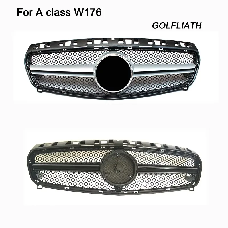 شبكة أمامية على الطراز A45 مناسبة لسيارة Mercedes Benz A-Class W176 A180 A200 A220 A250 قبل تجميل 2013 2014 2015 #2