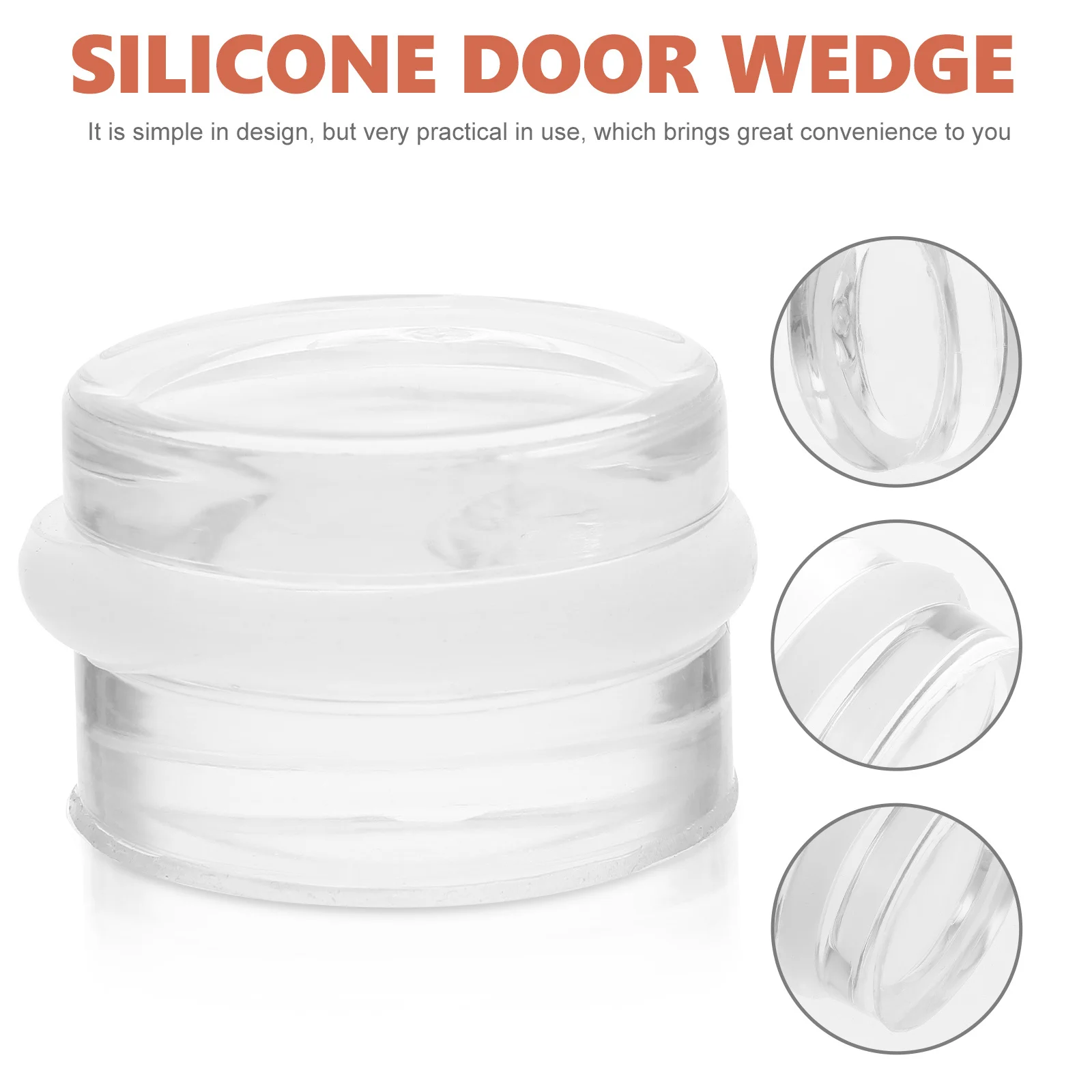 

2pcs Silicone Stopper Silent Buffer Scratch Protection Floor Easy Installation Cylindrical Stopper Home Safety Door Wedge