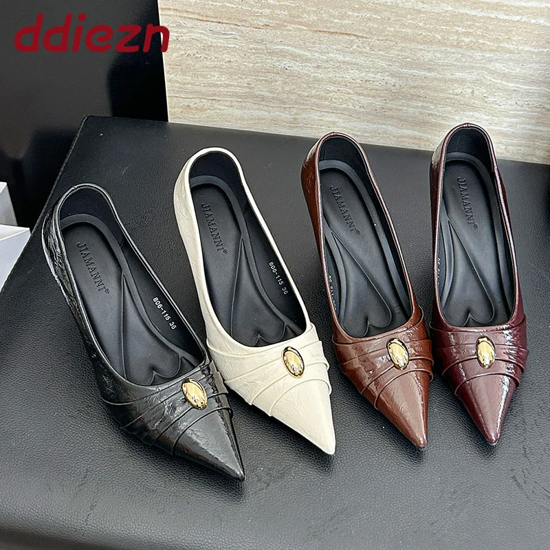

Pointed Toe Fashion Metal Ladies High Heels Pumps Shoes Female Slip On Footwear Slides Elegant Women Heeled Shoes New In 2026