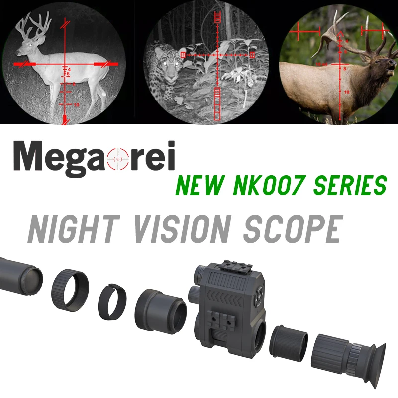 

Megaorei 2023 Update Night Vision Rifle Scope Camera Round Screen Portable Infrared Rifle Scope for Night Hunting