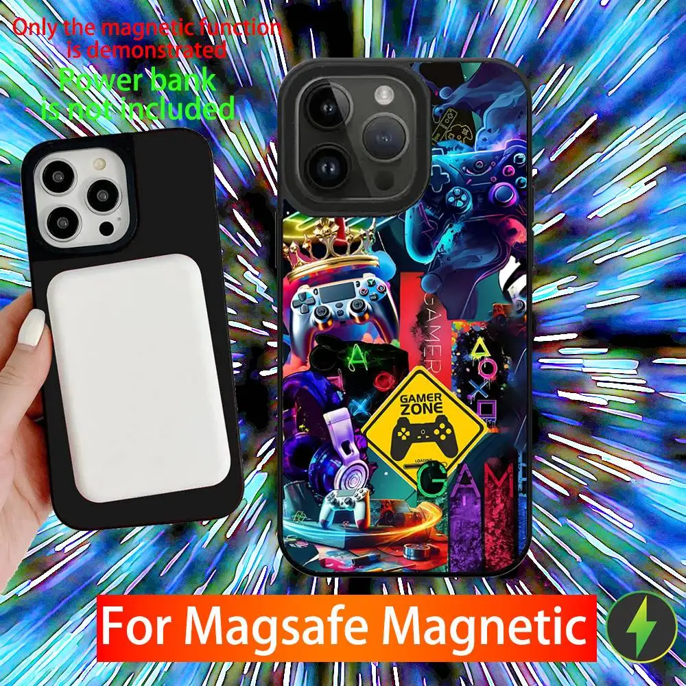 حافظة هاتف لوحدة التحكم في الألعاب لهواتف iPhone 16,15,14,13,12,11,Pro,Max,Plus,Mini,SE شحن لاسلكي مغناطيسي جديد Magsafe