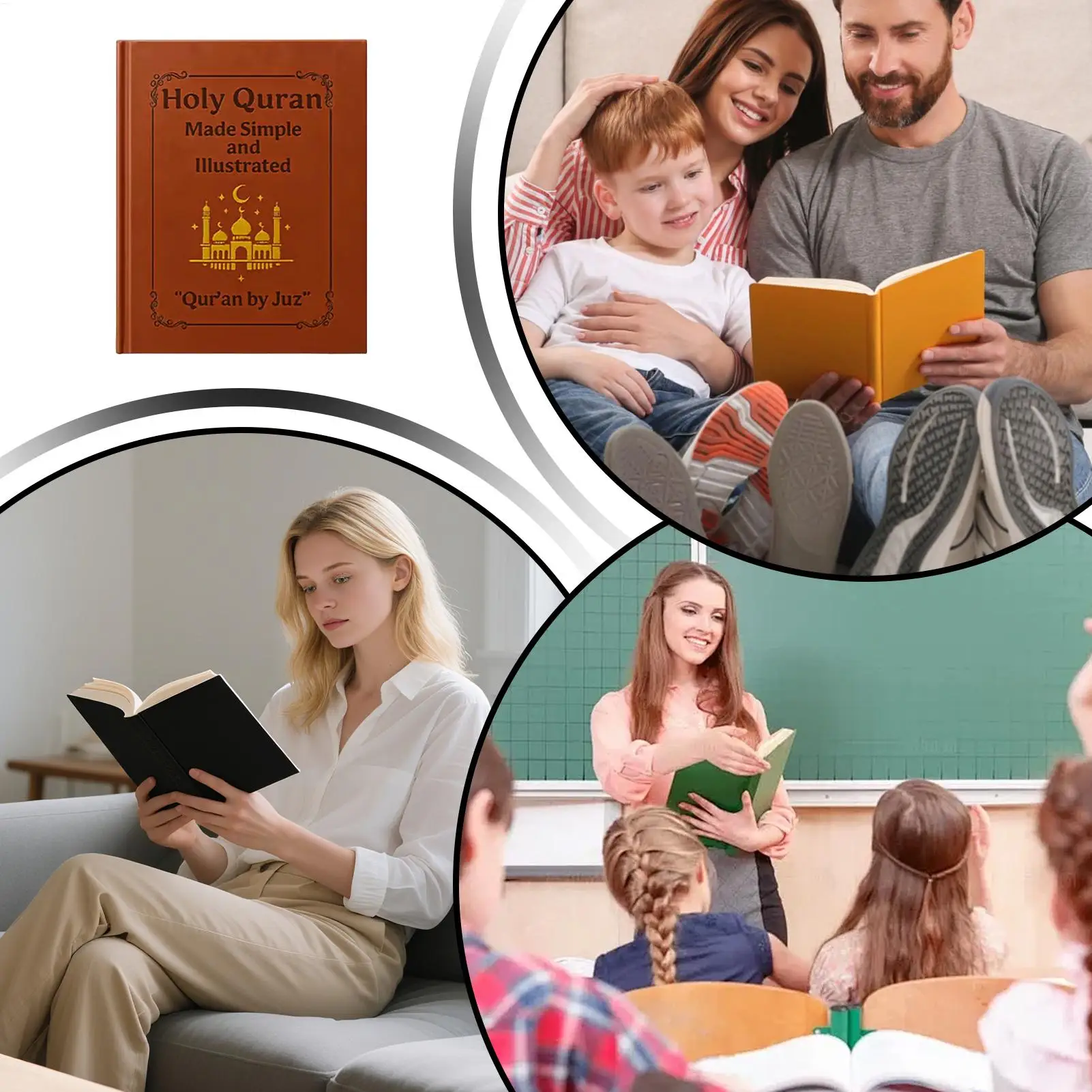 Libros religiosos para adultos El Corán hizo un simple: guía devocional de estudio para principiantes con explicación fácil de Tafsir ilustrado