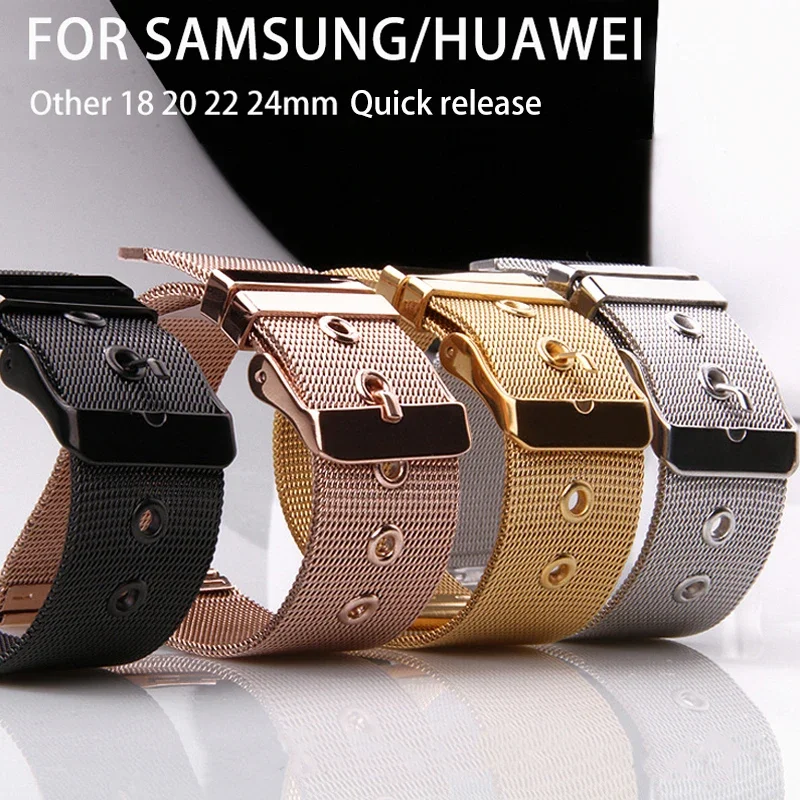 Milanese Mesh Metal Strap for Samsung Galaxy Watch 3 41mm 45mm band Watchband for Huawei Watch GT 2 Pro/46mm Pin Buckle Bracelet