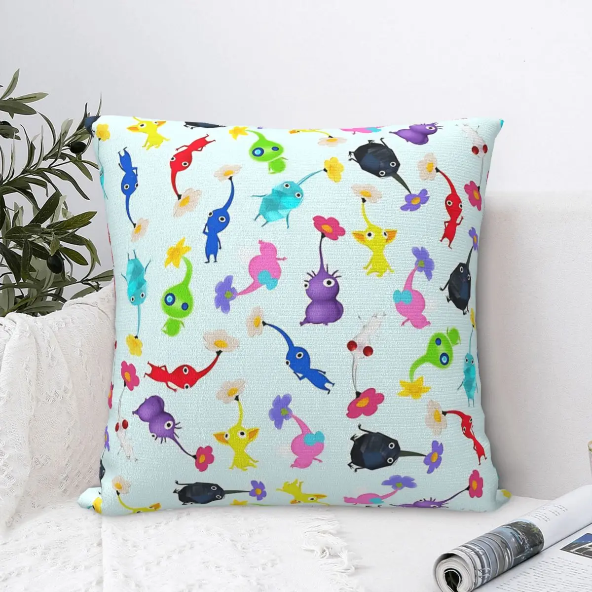 ALL Pikmin Pillow Case Cushion Cover Square Pattern Pillow Cover Kawaii Pillowcases For Sofa Home Decoration