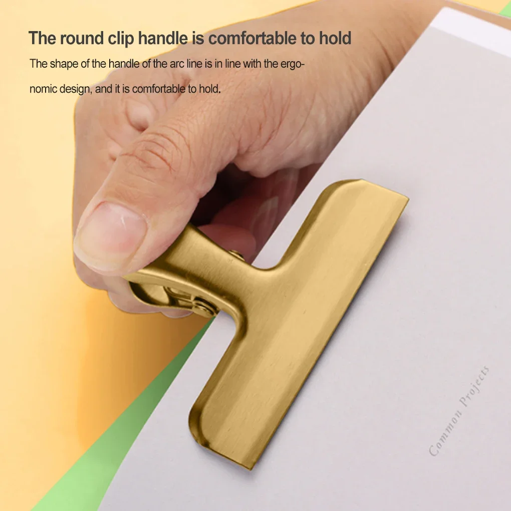 Stainless Steel Food Sealer Clip Dust-proof Storage Bag Sealing Document Receipt Ticket Clamp Packing for Home Kitchen