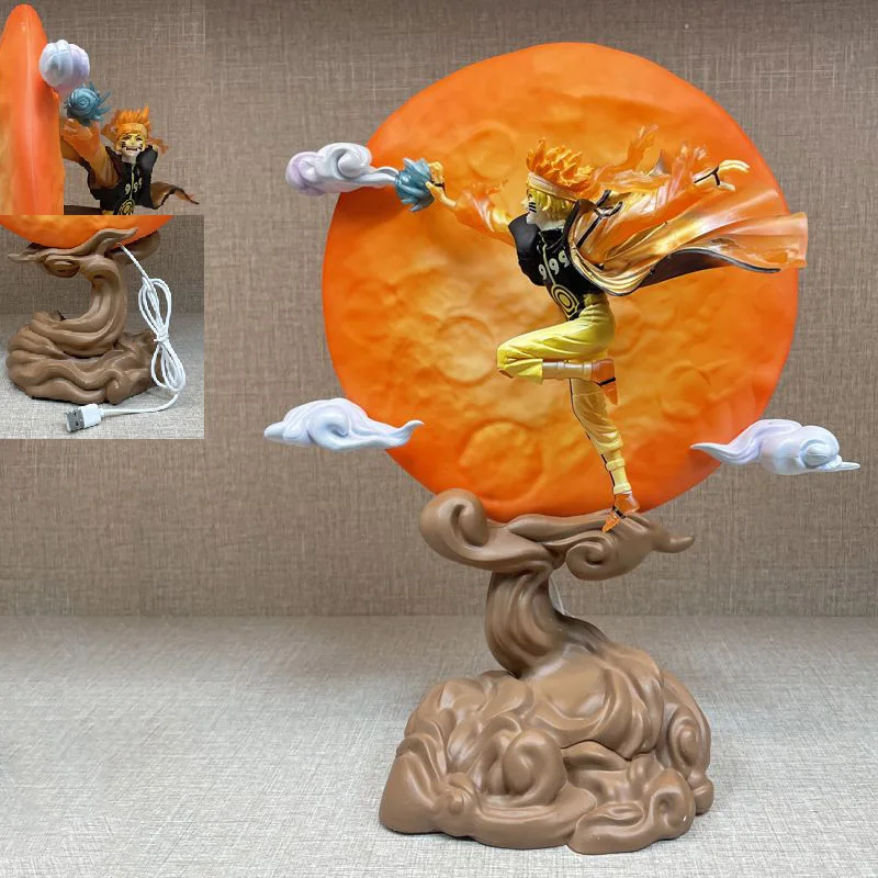 

Anime NARUTO Action Figure Gk Run Moon Naruto Uzumaki Figures Moon Scene with Light Figurine Model Pvc Collection Statue Toys