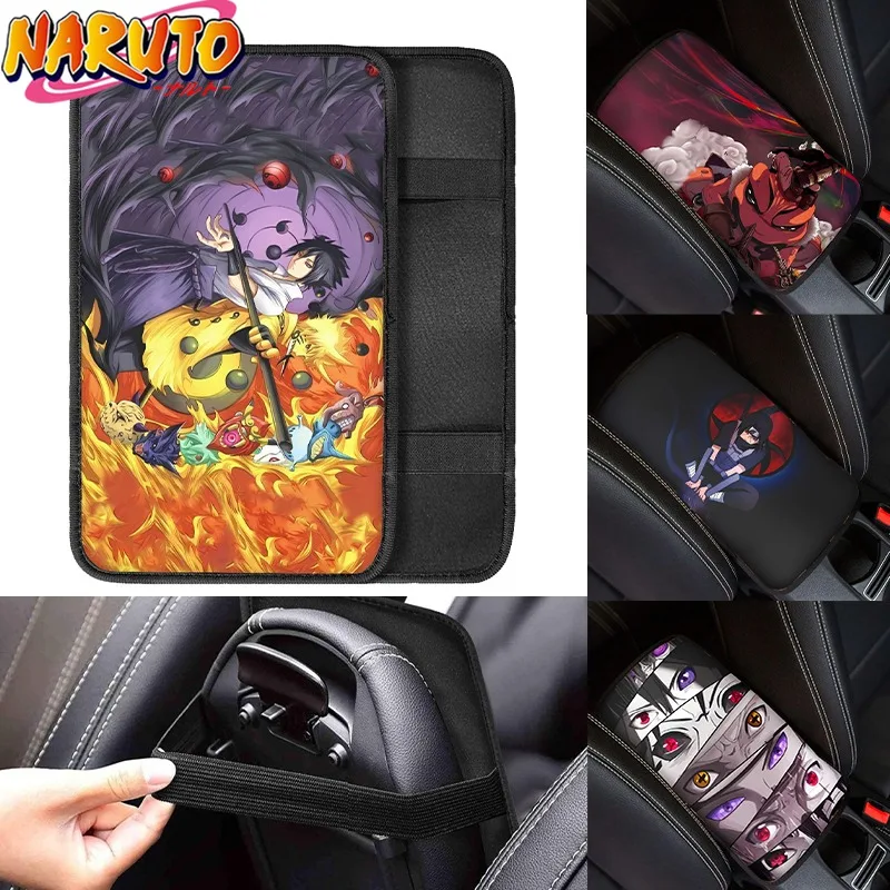 Naruto Anime Uchiha Itachi Car Armrest Pad Cartoon Car Interior Accessories Armrest Pad Dust Mats Decorations New Car Gifts