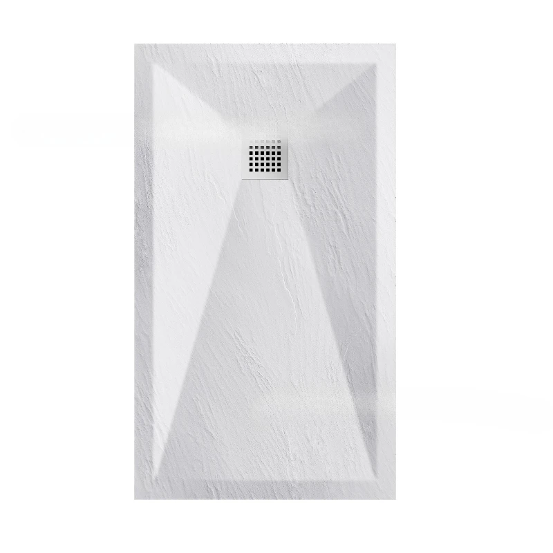 

Stone basin artificial stone white black fan-shaped square L-shaped shower room base 3cm bottom basin to send water