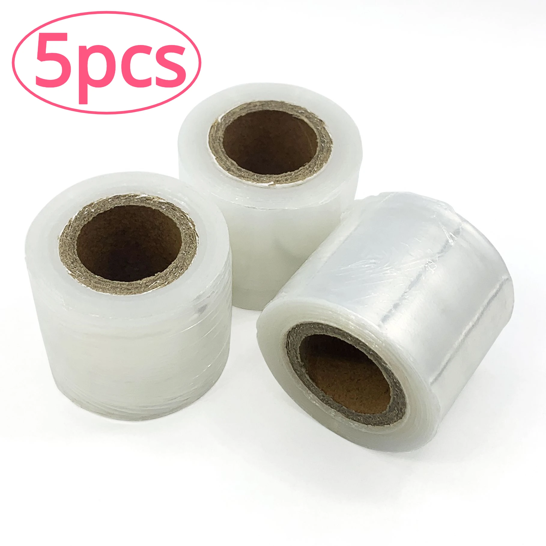 5Rolls Plastic Wrap Cover Preservative Film for Eyelash Extension Tattoo Permanent Makeup Clear Wrap Film Without Packaging Box
