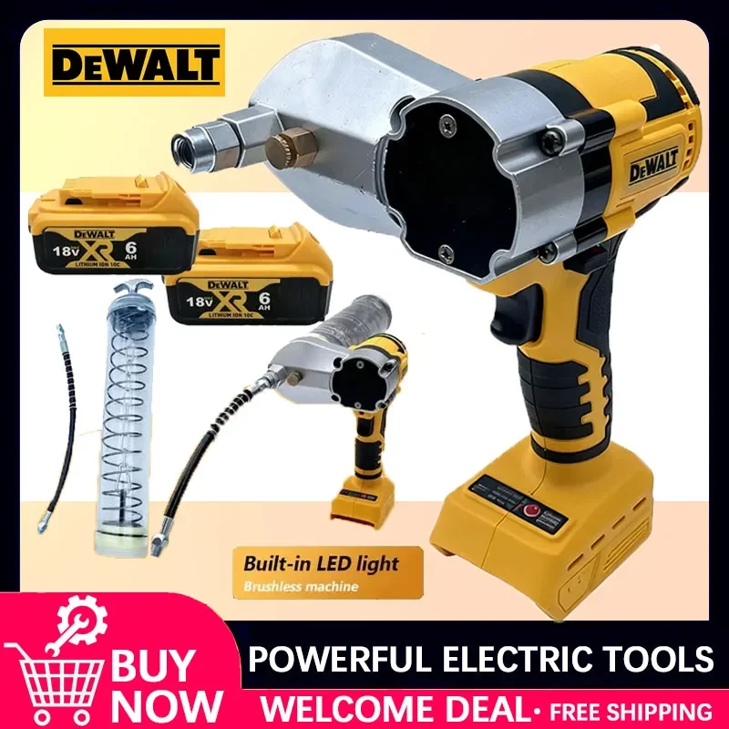 

Dewalt Brushless Electric Grease Gun LED Electric Oil Injector Fat Machine Electric Grease Gun Tools For Dewalt 18V Battery